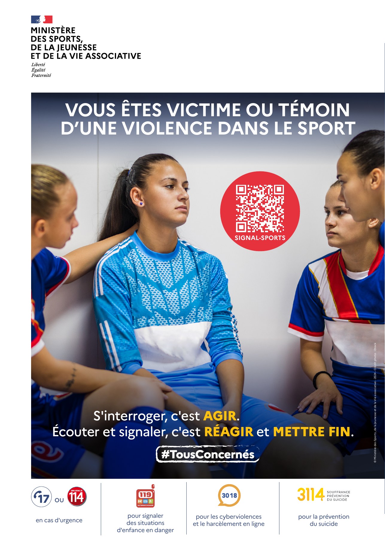 Affiche officielle Signal-Sports : victime ou témoin d’une violence dans le sport